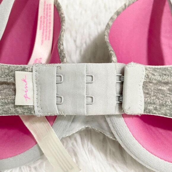 Women PINK Victoria's Secret Wear Everywhere Push Up Bra in Gray Size 32DD - Picture 4 of 11